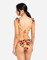 Haut de bikini - Volants - Jaune