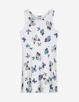Jurk - Motief all-over - wit