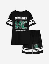  Set aus T-Shirt und Shorts - Minecraft - schwarz