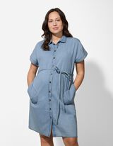 Umstandskleid - Knopfleiste - blau