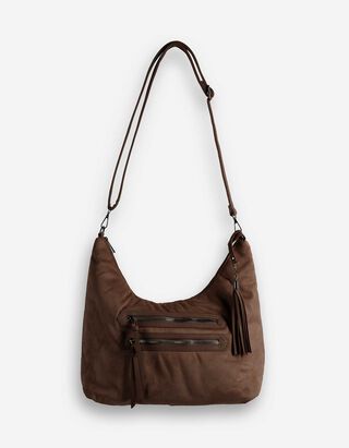 Sac - Imitation de daim - Marron fonc&eacute;