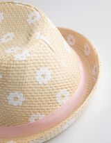 Cappello di paglia - Bordatura decorativa - beige