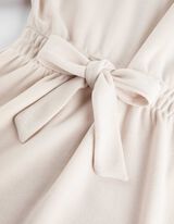 Rochie - Șnur la nivelul taliei - Bej