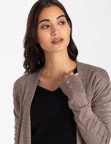 Ilgas kardiganas - Viskozės mišinys - rudas