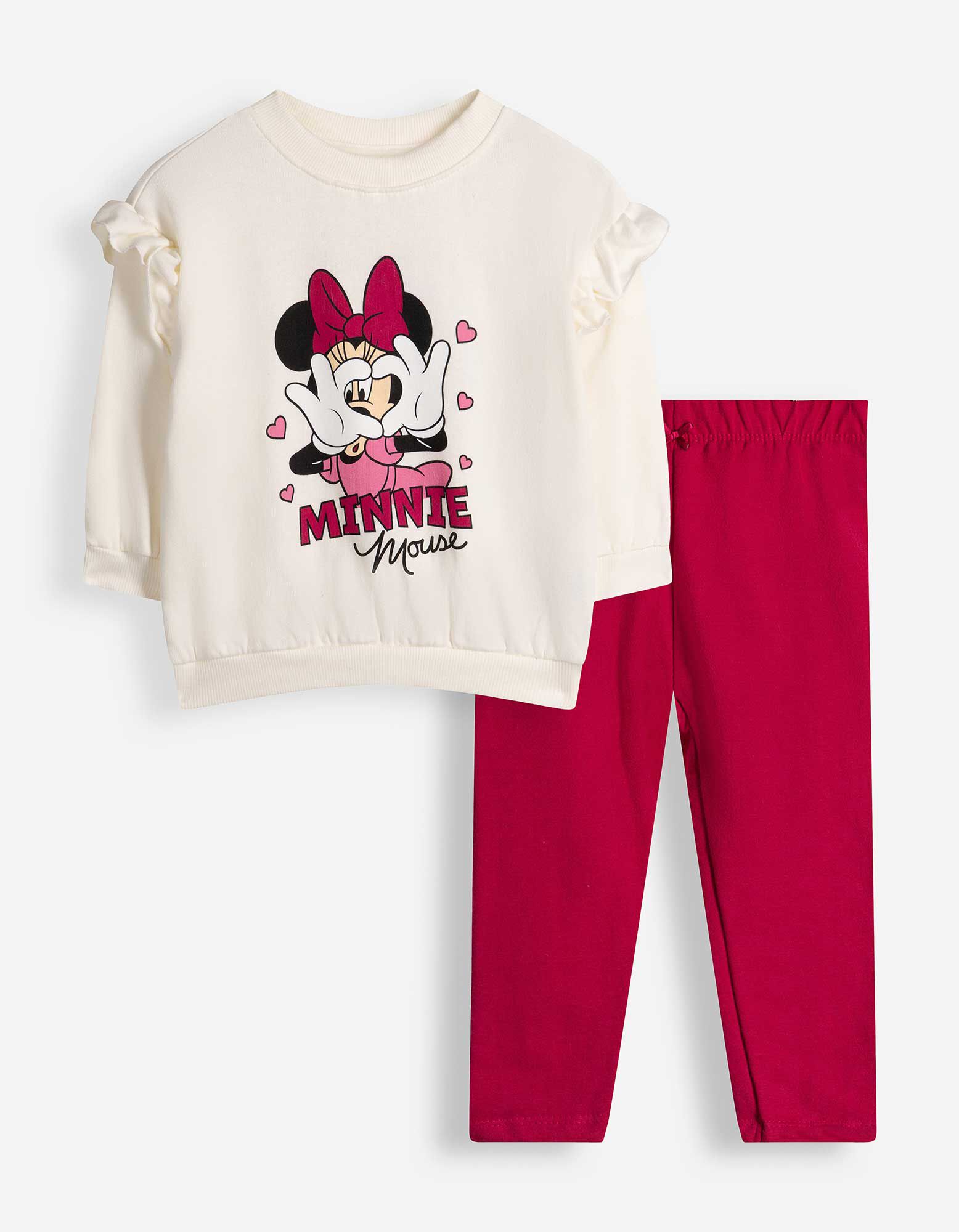 Set van sweatshirt en legging - Minnie Mouse - Off-White