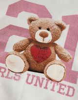 Trikotažinis megztinis - Blizgus paveikslėlis - baltas