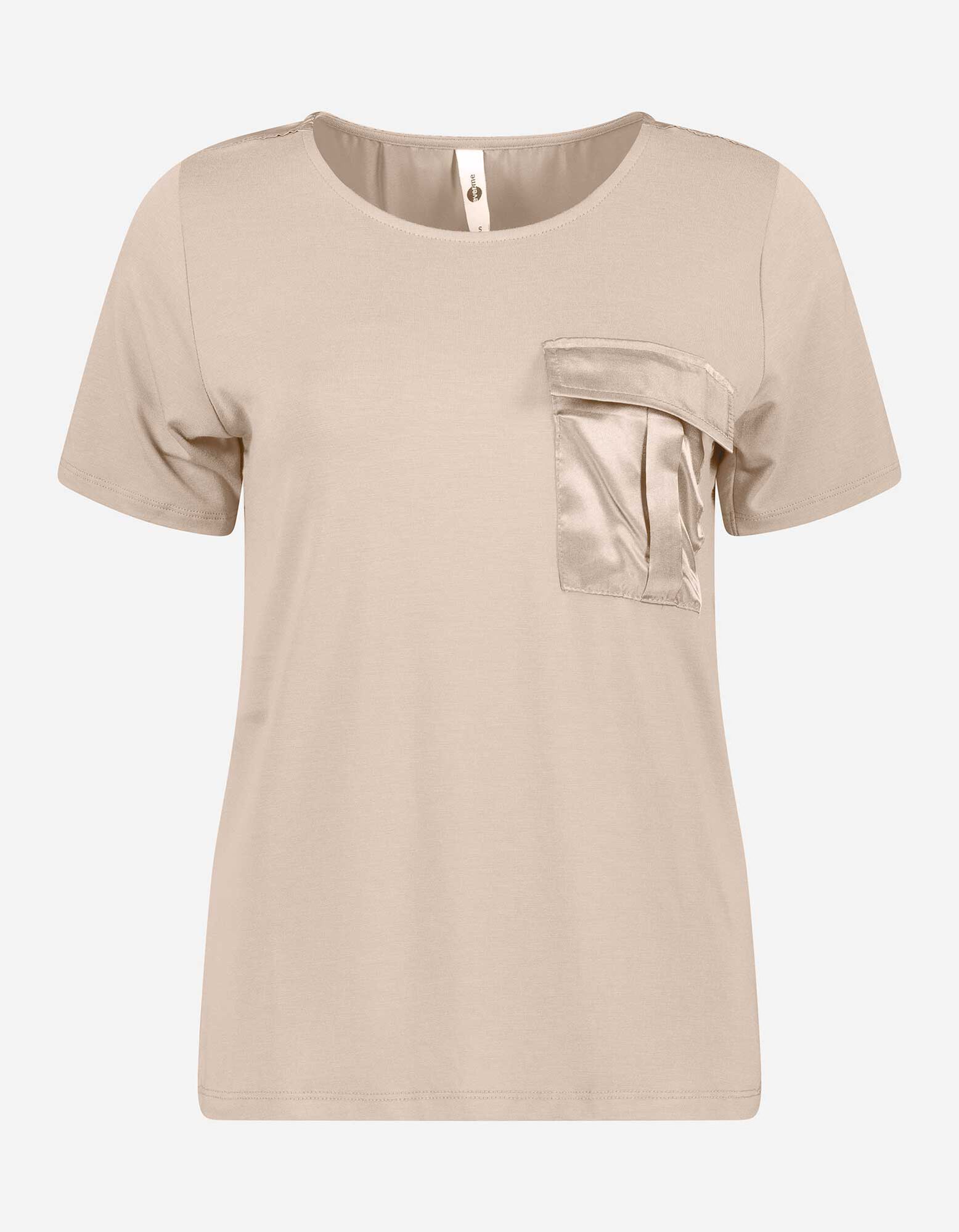 T-shirt - Viscose m&eacute;lang&eacute;e - Beige