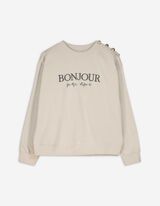 Sweatshirt - Zierknöpfe - beige