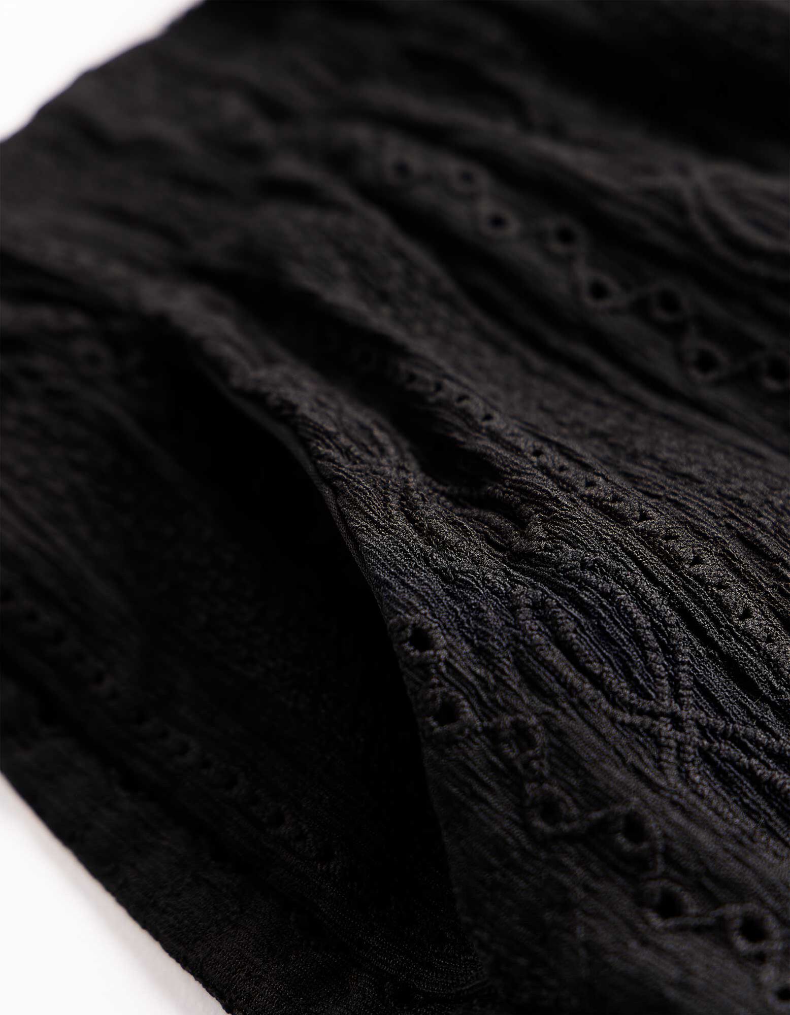Short - M&eacute;lange de mat&eacute;riaux - noir