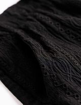 Short - M&eacute;lange de mat&eacute;riaux - noir