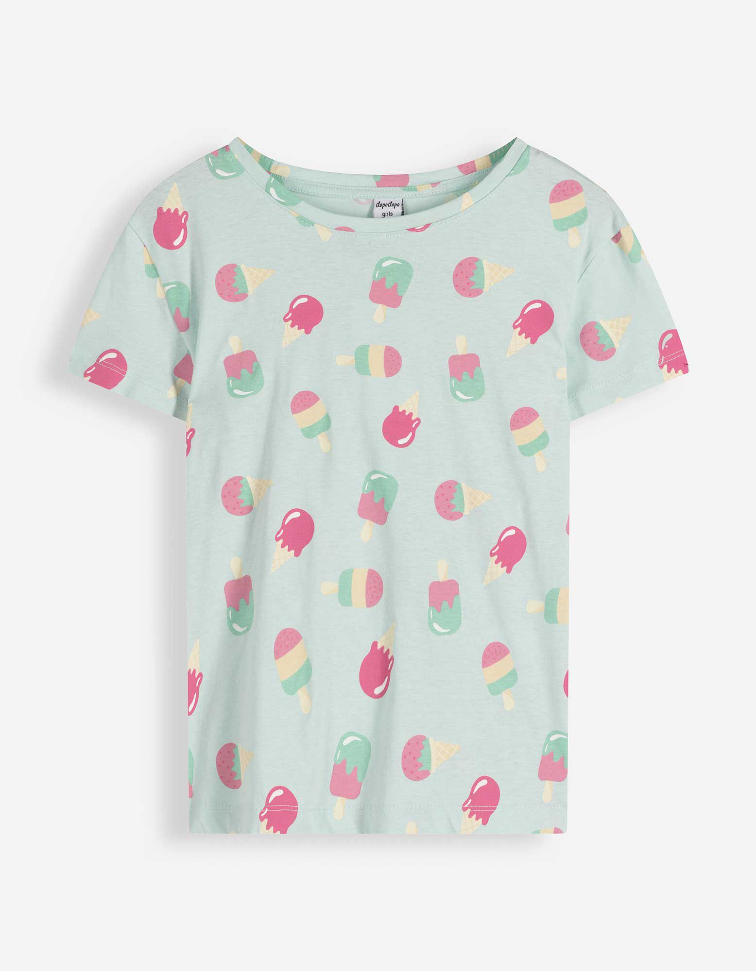 T-Shirt - Allover-Print - Hellblau