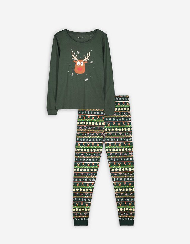 Damen Pyjama Set aus Langarmshirt und Hose  - Weihnachten