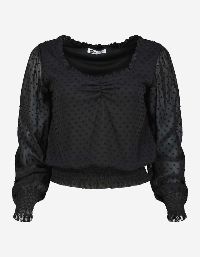 Blusa - Orlo compatto - nero