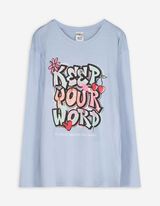 Langarmshirt - Print - hellblau