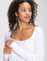 Pull-over - Viscose m&eacute;lang&eacute;e - blanc