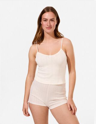 Unterhemd - Pointelle - Off-White