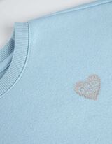 Trikotažinis megztinis - Blizgus paveikslėlis - sviesiai melynas