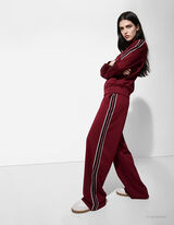 Široké nohavice - Galónové pásy - tmavocervena