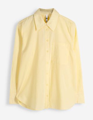 Hemdbluse - einfarbig - hellgelb