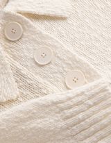 Strickpullover - Polokragen - wei&szlig;