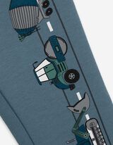 Joggingové kalhoty - Potisk - modra