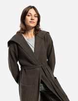 Lang vest - Strikceintuur - donkergroen