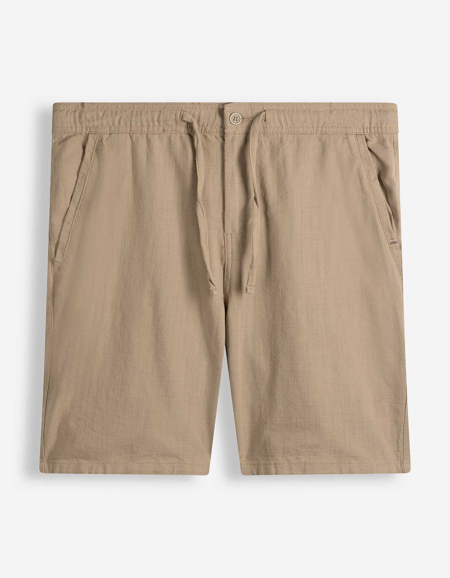 Shorts - Leinen-Optik - Beige