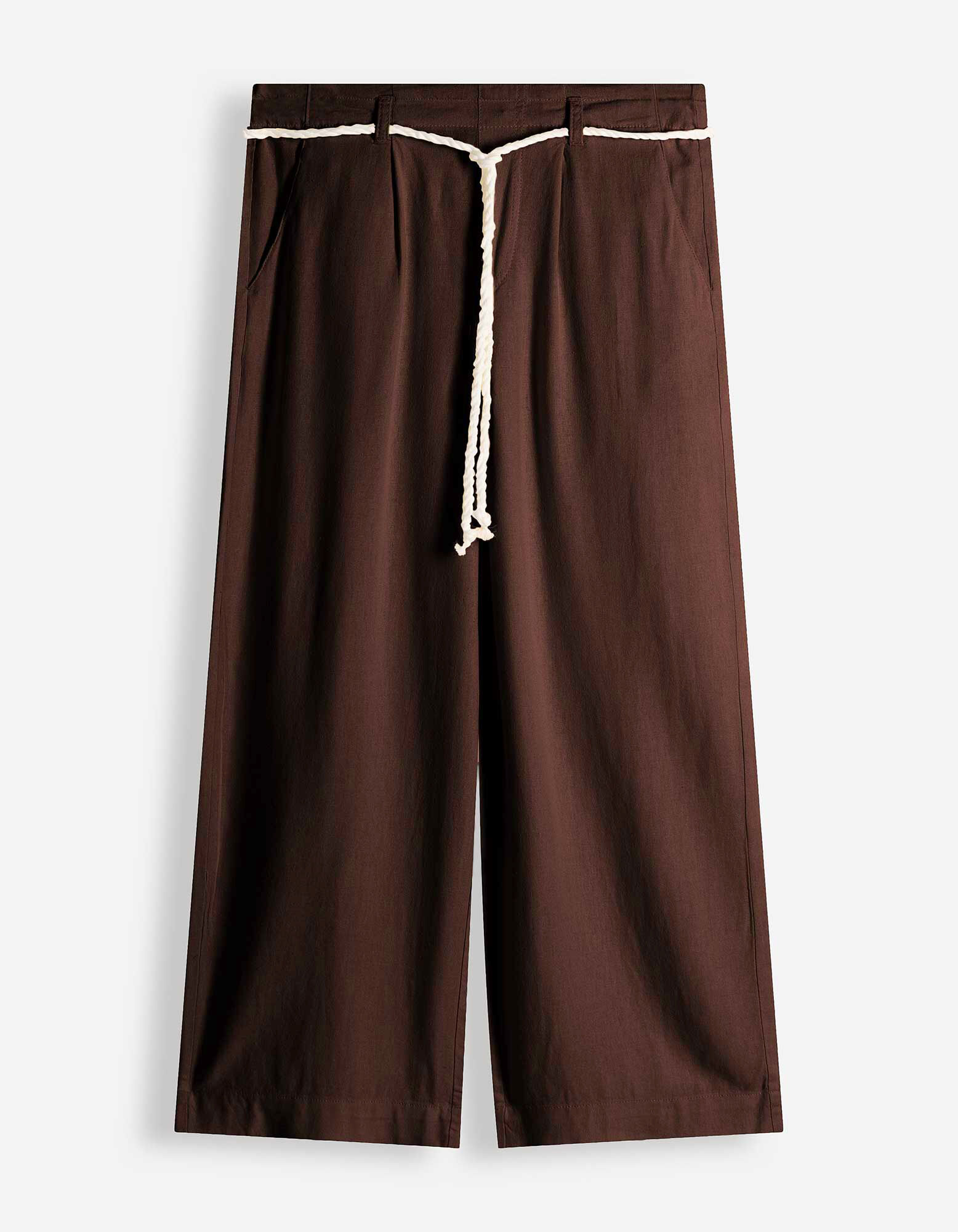 Culotte - Leinen-Optik - Dunkelbraun
