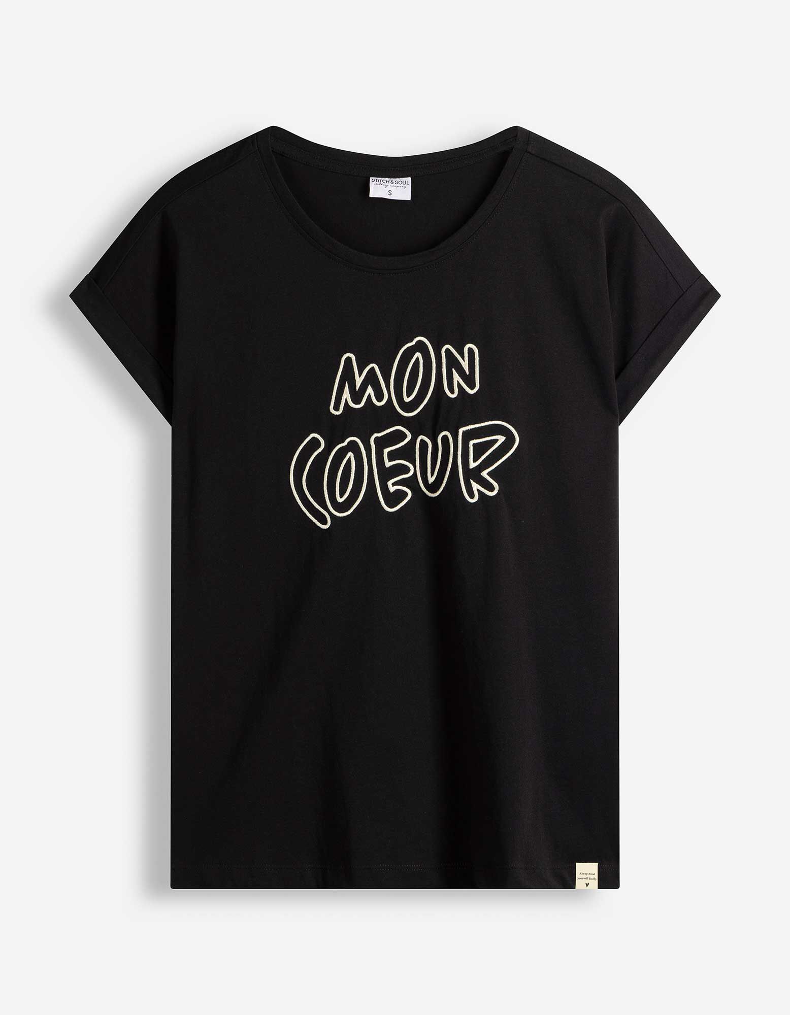 T-Shirt - Stickerei - Schwarz