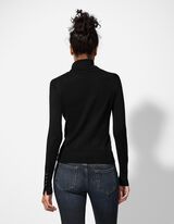 Strickpullover - Rollkragen - schwarz