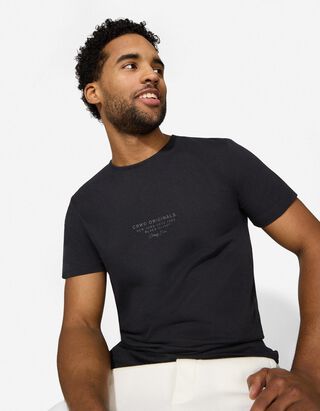 T-Shirt - einfarbig - schwarz