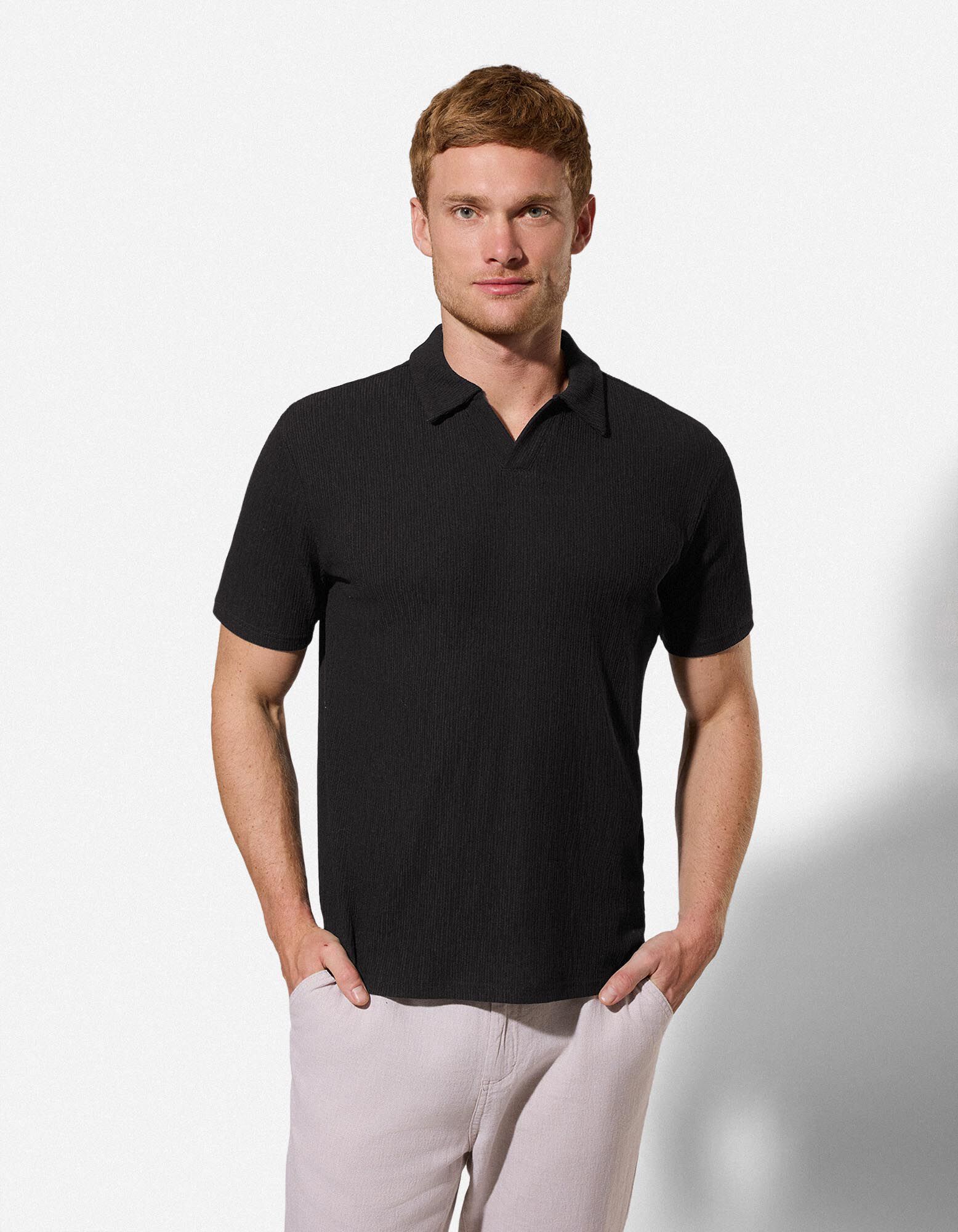 Poloshirt - Relax Fit - schwarz