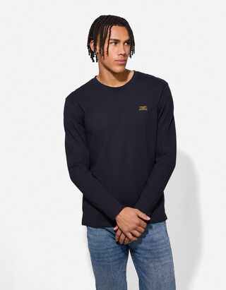 Langarmshirt - einfarbig - dunkelblau