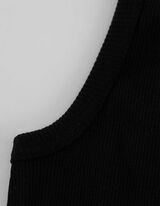 Cropped Top - einfarbig - schwarz