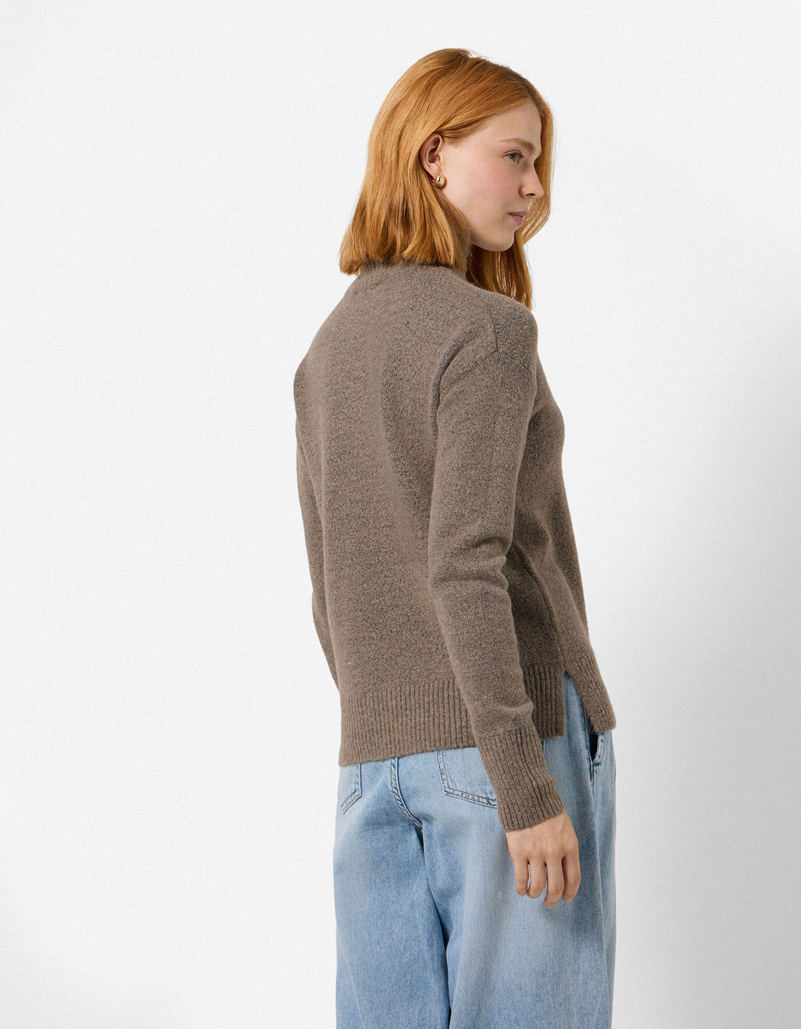 Pullover en tricot - Mockneck - Brun