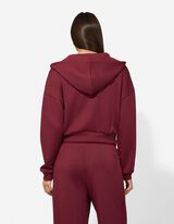 Sweatjacke - Cropped - dunkelrot