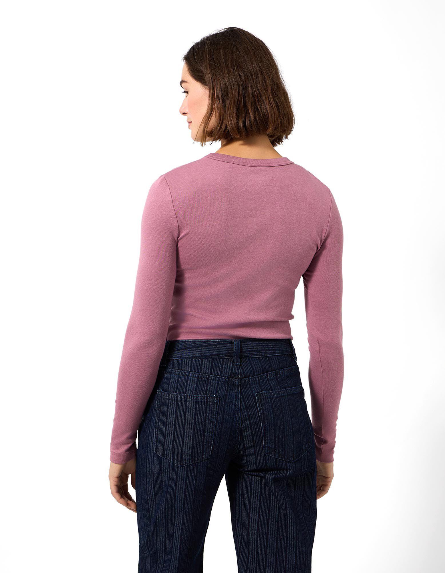 Maglia a manica lunga - Contenuto di modal - Rosa chiaro