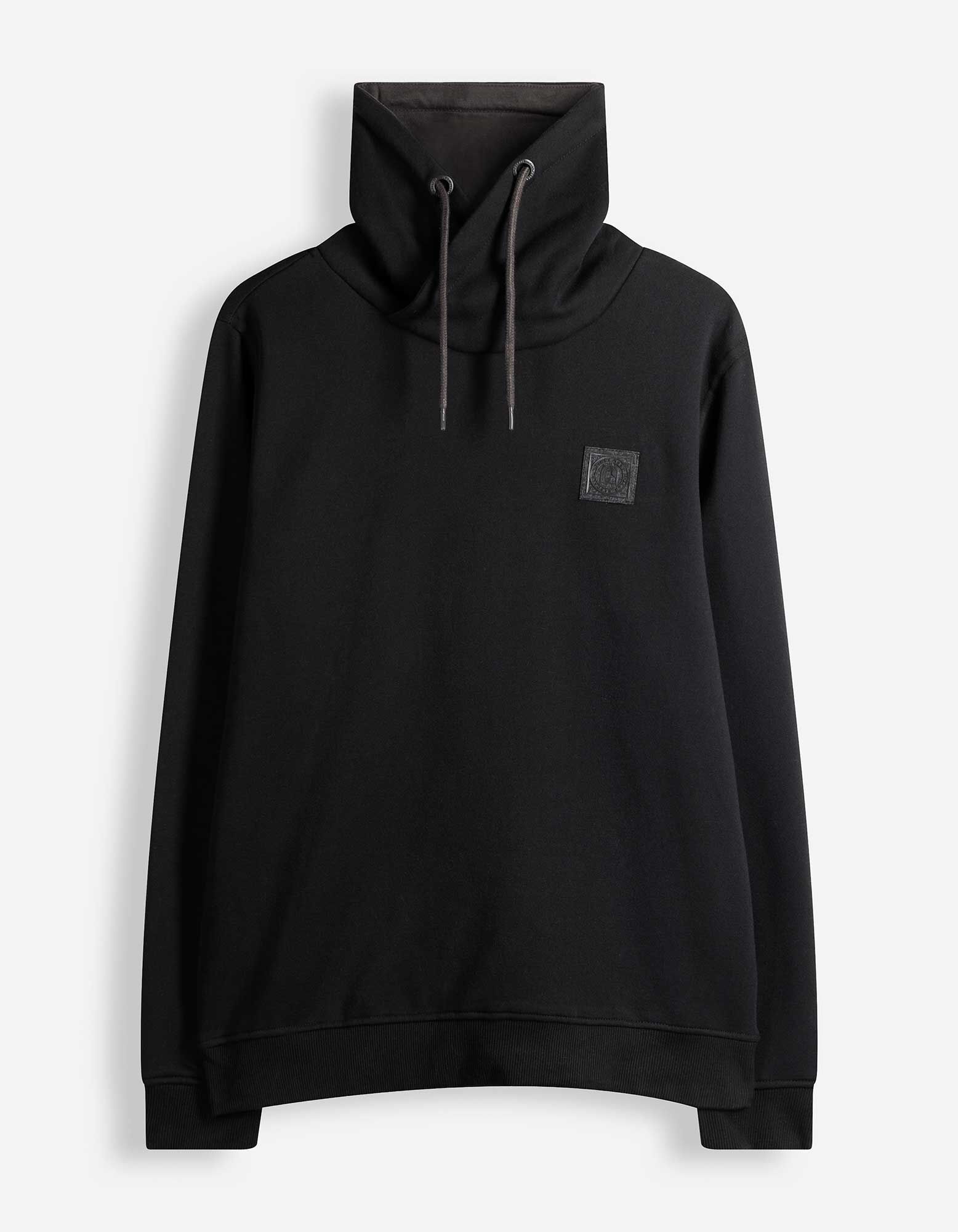 Sweatshirt - Schalkragen - Schwarz