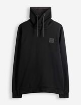 Sweatshirt - Schalkragen - Schwarz