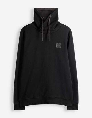 Sweatshirt - Schalkragen - Schwarz