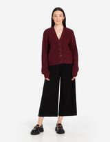 Pletena jopa - Rebrasta pletenina - temno rdeca