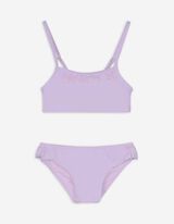 Set aus Bikinitop und Bikinislip - Volants - lila