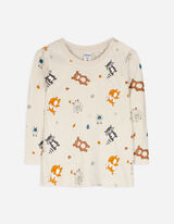 Langarmshirt - Allover-Print - beige