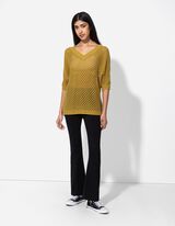 Strickpullover - Fledermausärmel - grün