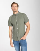 Košulja - Mješavina lana - tamno zelena