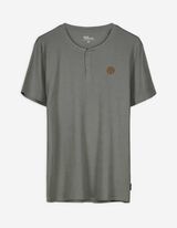 T-Shirt - Knopfleiste - dunkelgrün