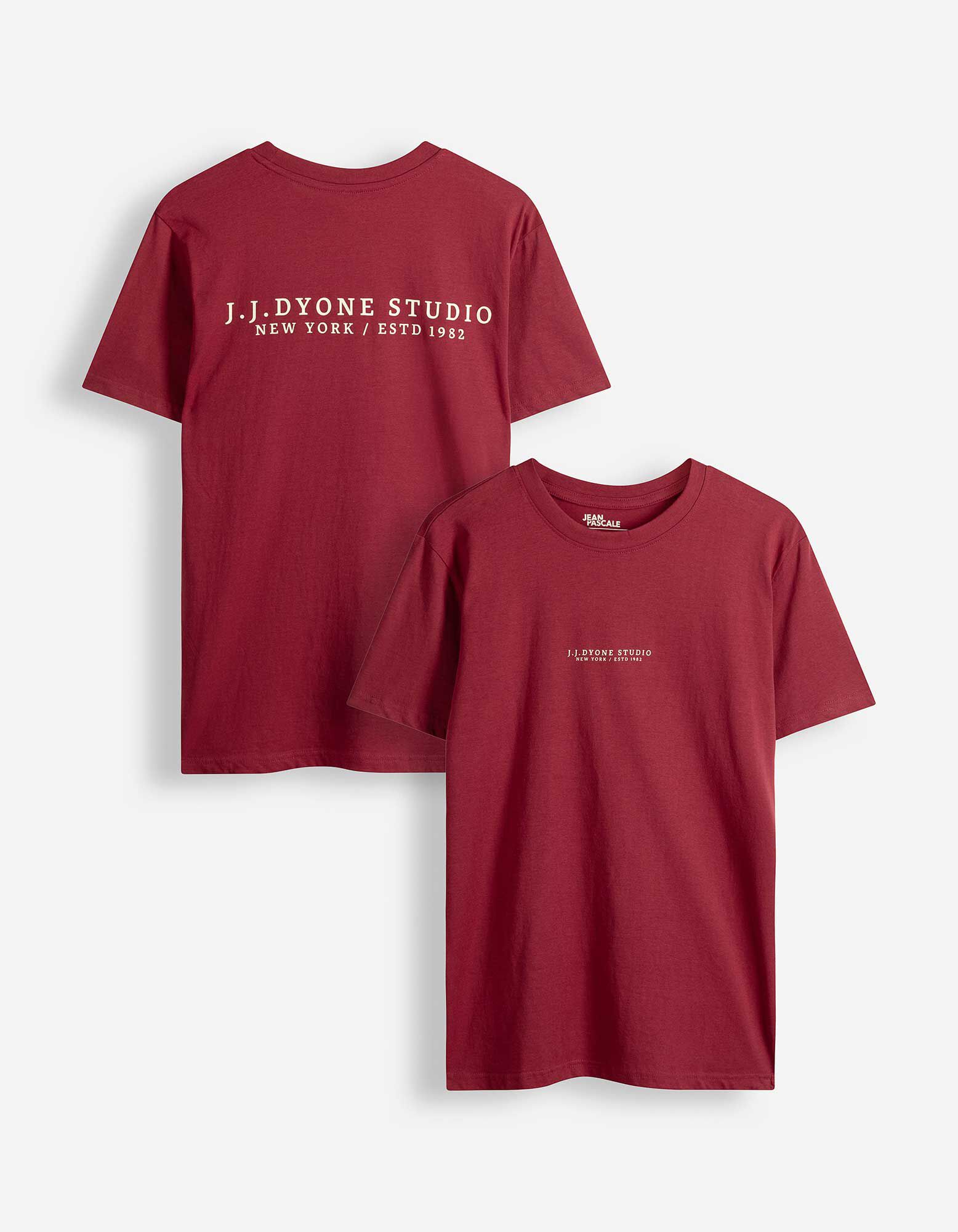 T-Shirt - einfarbig - Dunkelrot