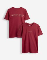 T-Shirt - einfarbig - Dunkelrot