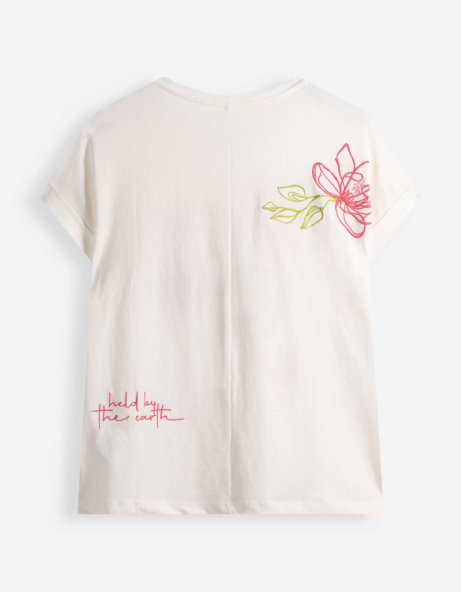 T-Shirt - Stickerei - Wei&szlig;