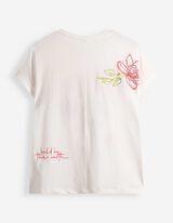 T-Shirt - Stickerei - Wei&szlig;